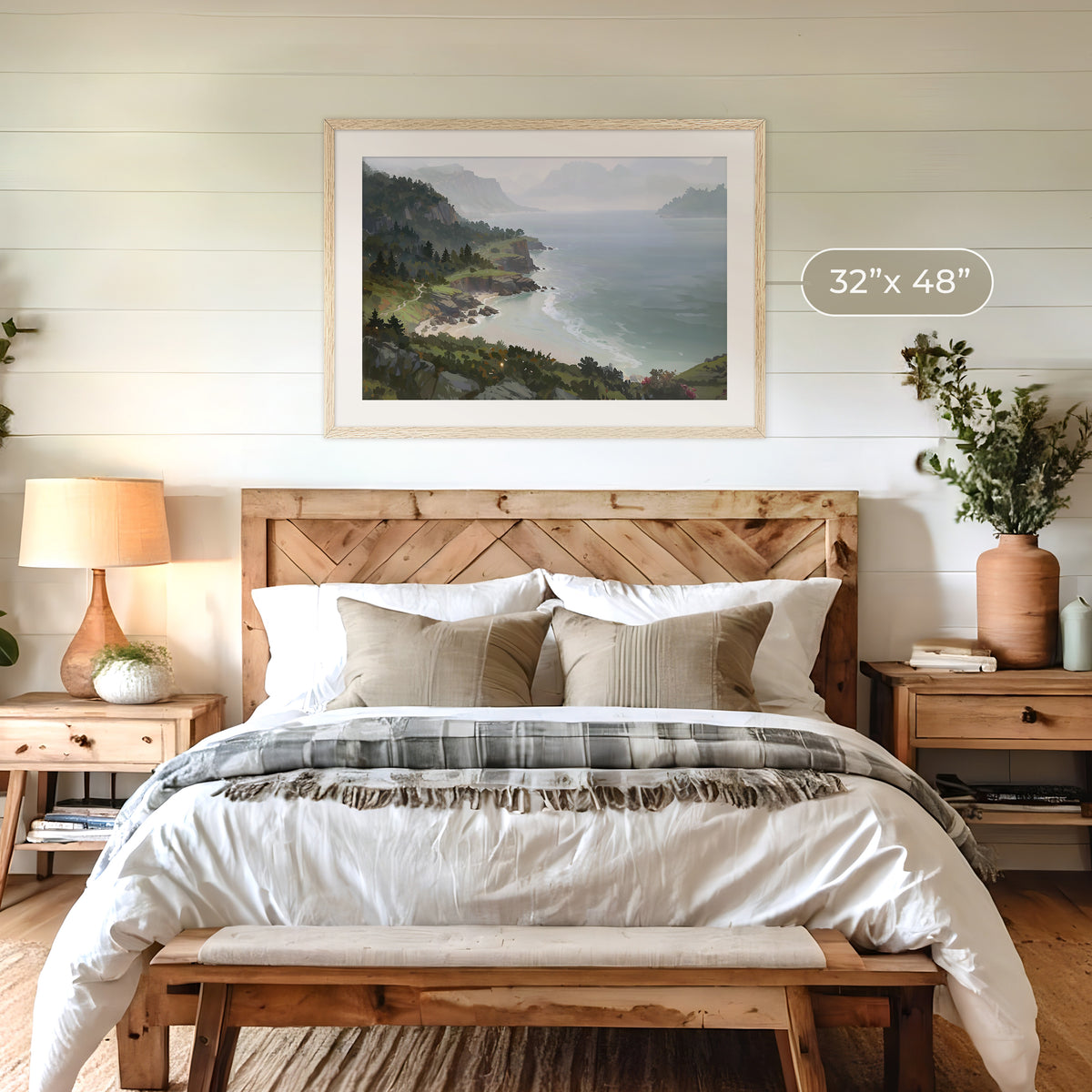 Pacific Coast Painting No2 - Sage and Rose Prints