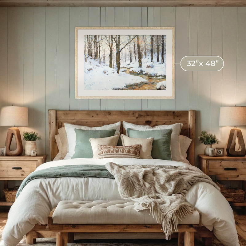 Forest Winter Landscape Wall Art - Sage and Rose Prints