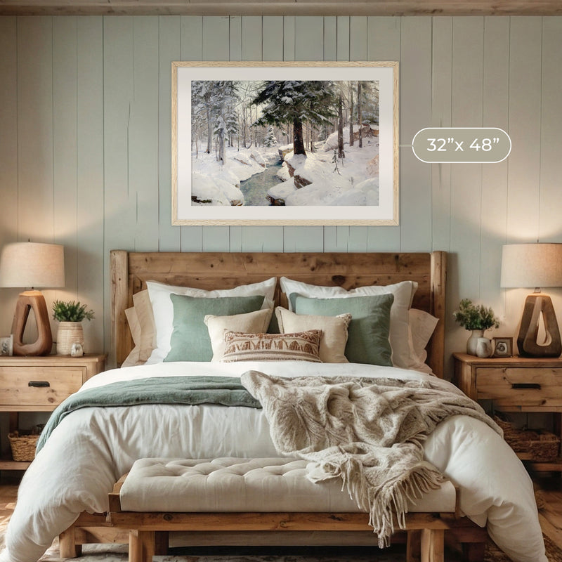 Snowy Forest Old Masters Painting - Sage and Rose Prints