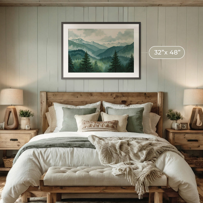 Misty Mountains Wall Art No2 - Sage and Rose Prints