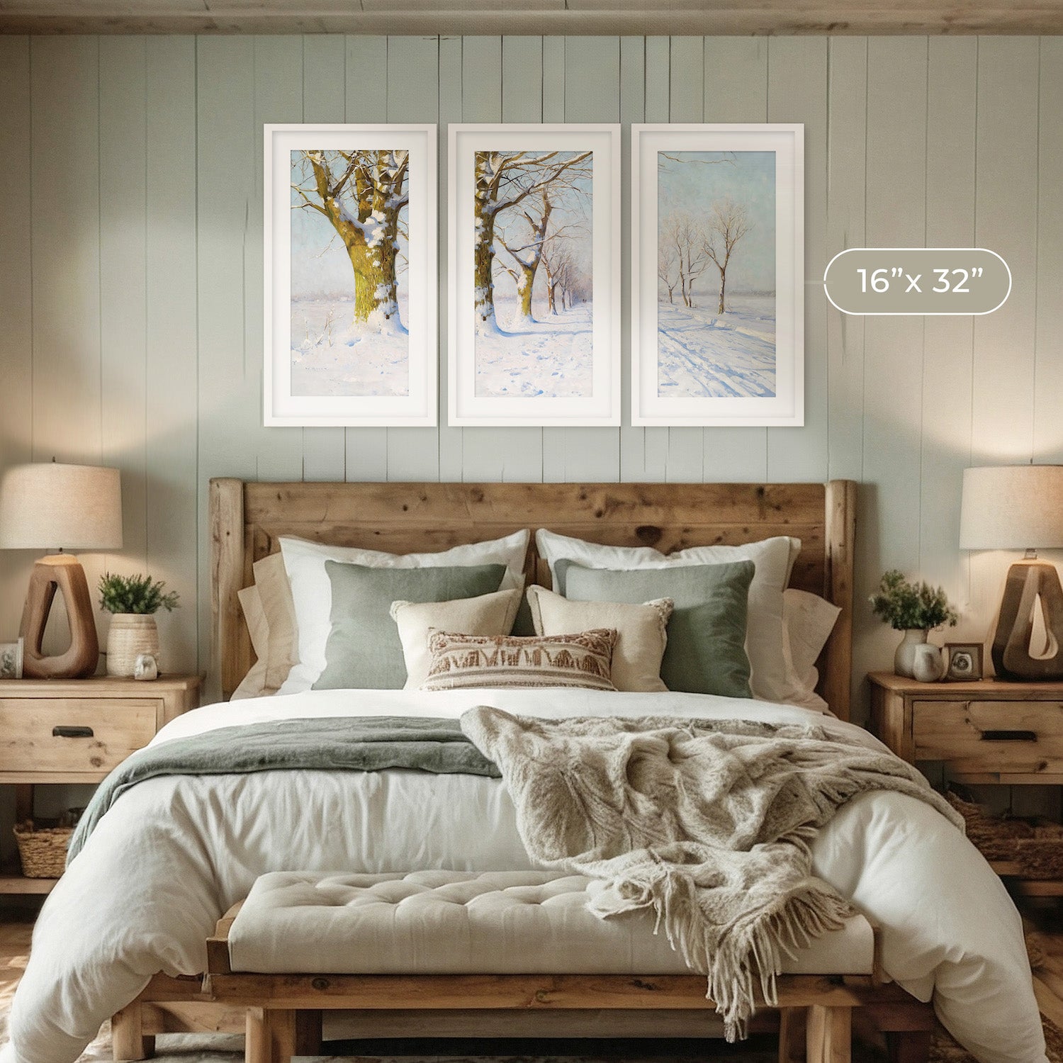 Nature Paintings 06-3x is winter forest scene in old-masters painting style ideal for interior design and decorating AirBnBs sold by Sage and Rose Prints