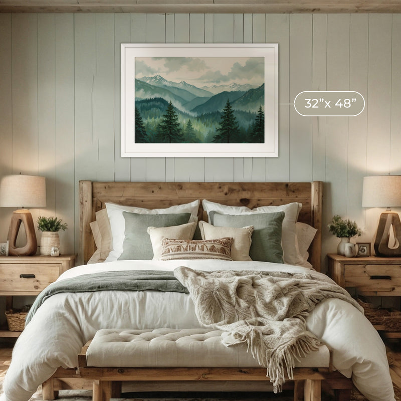 Misty Mountains Wall Art No2 - Sage and Rose Prints