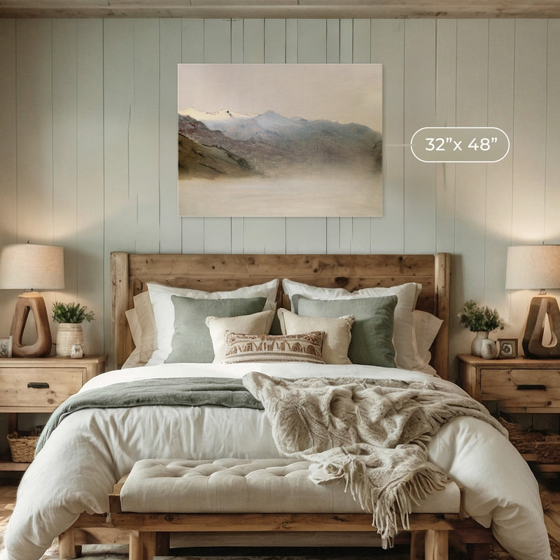 Muted Mountain Painting No2 - Sage and Rose Prints