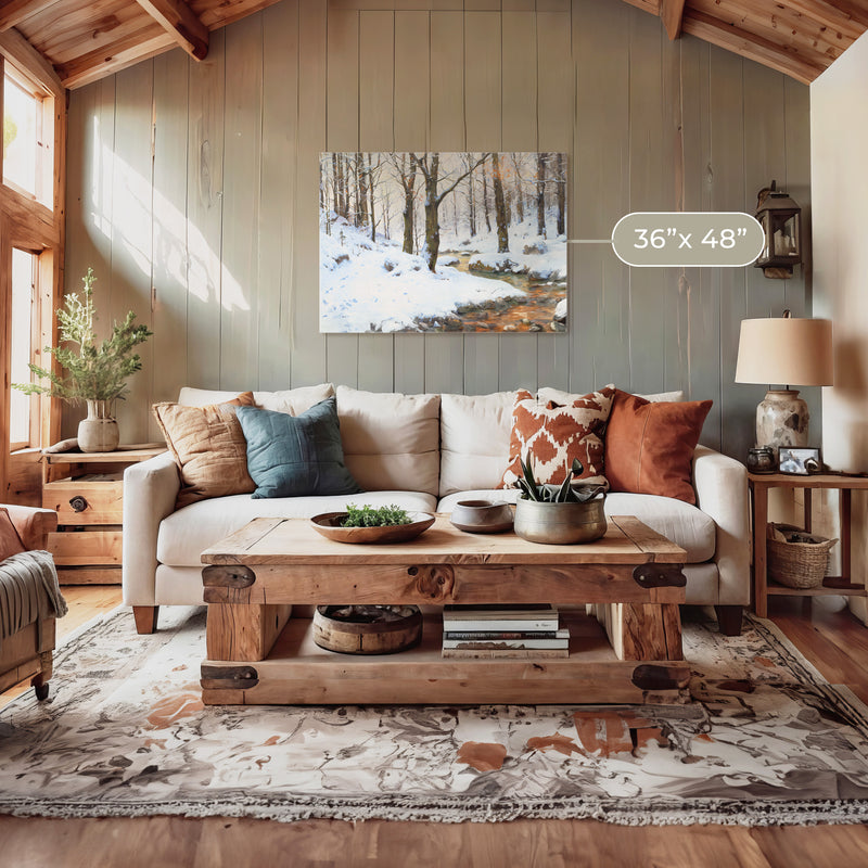 Forest Winter Landscape Wall Art - Sage and Rose Prints