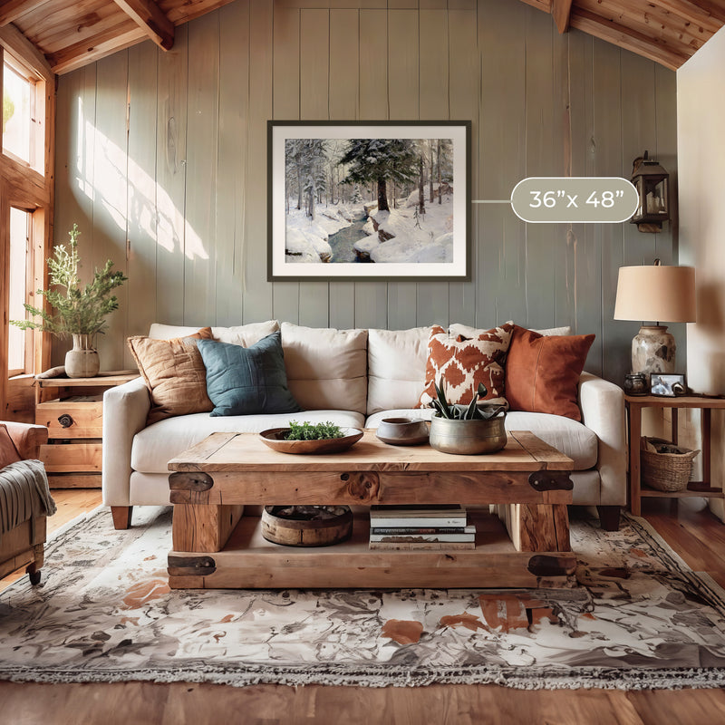 Snowy Forest Old Masters Painting - Sage and Rose Prints