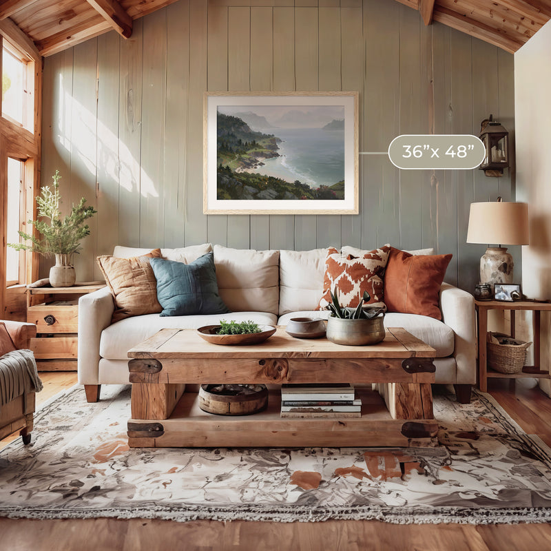 Pacific Coast Painting No2 - Sage and Rose Prints