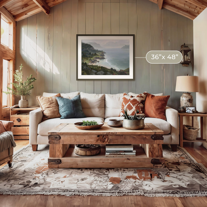 Pacific Coast Painting No2 - Sage and Rose Prints