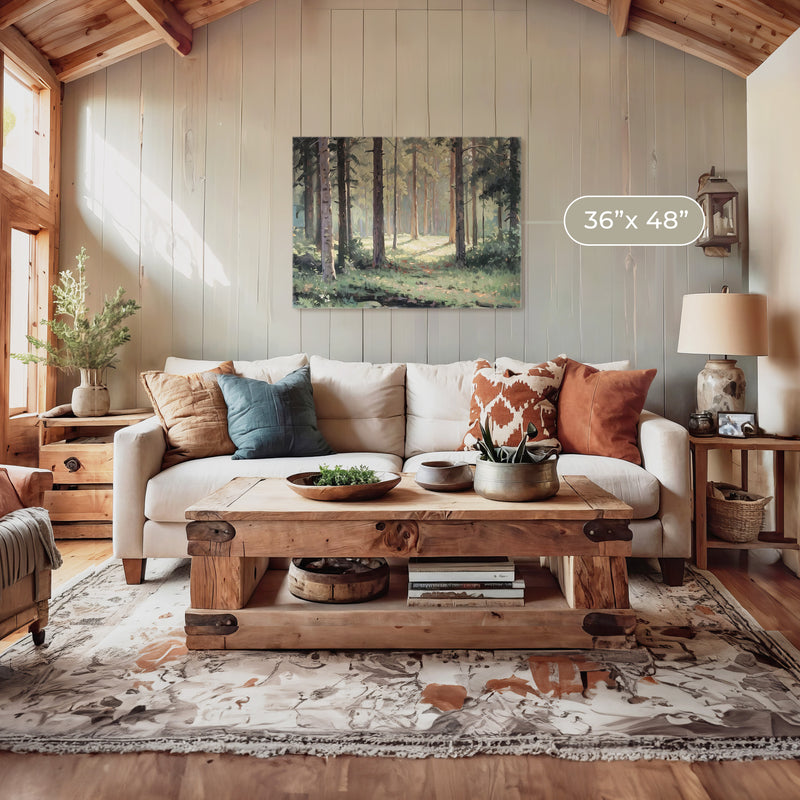 Sunny Forest Clearing Painting No2 - Sage and Rose Prints