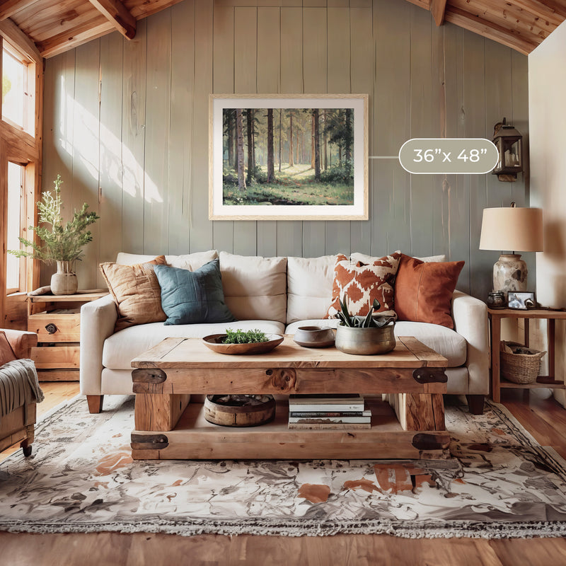 Sunny Forest Clearing Painting No2 - Sage and Rose Prints