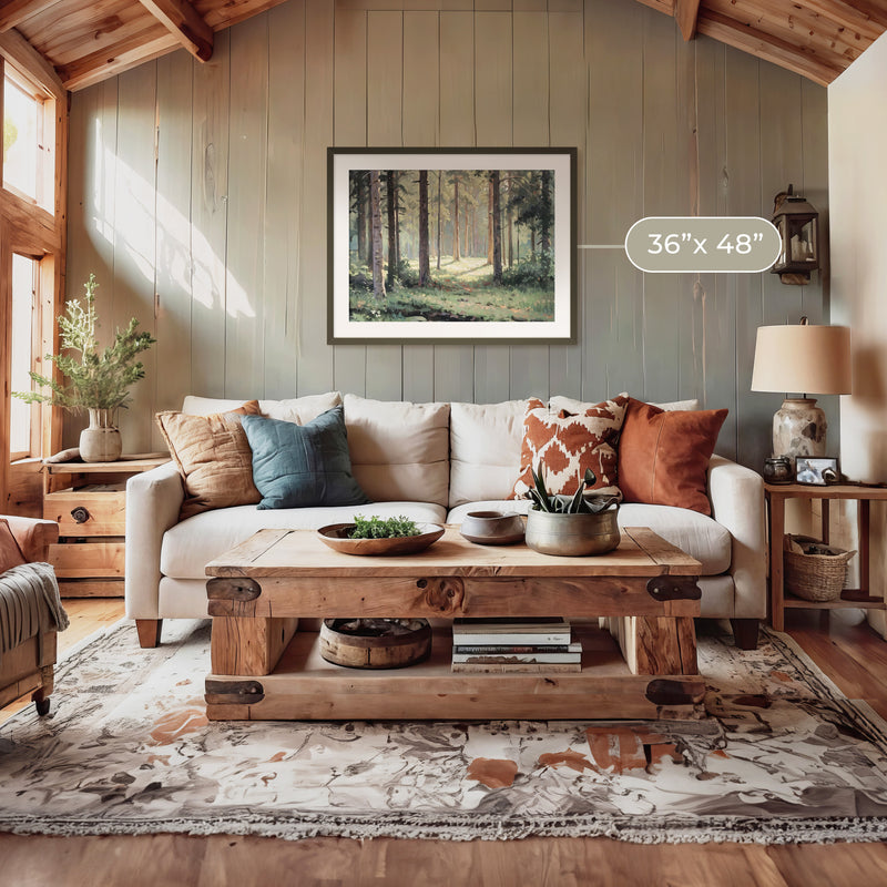 Sunny Forest Clearing Painting No2 - Sage and Rose Prints