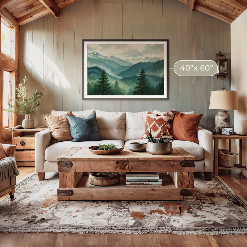 Misty Mountains Wall Art No2 - Sage and Rose Prints