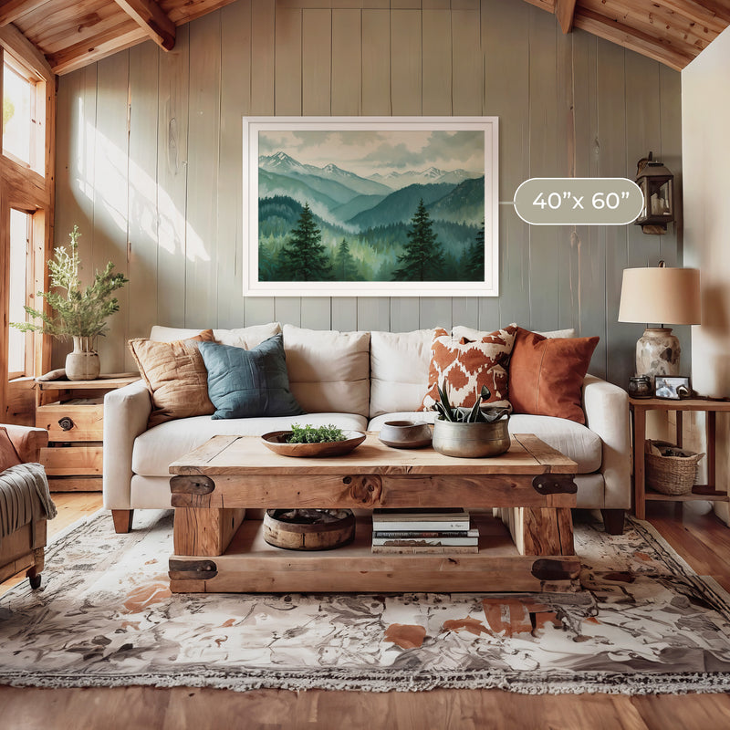 Misty Mountains Wall Art No2 - Sage and Rose Prints