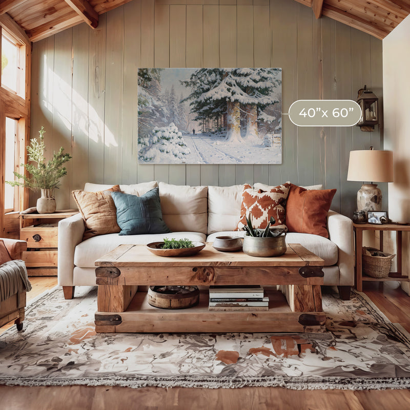 Snowy Forest Winter Wall Art - Sage and Rose Prints