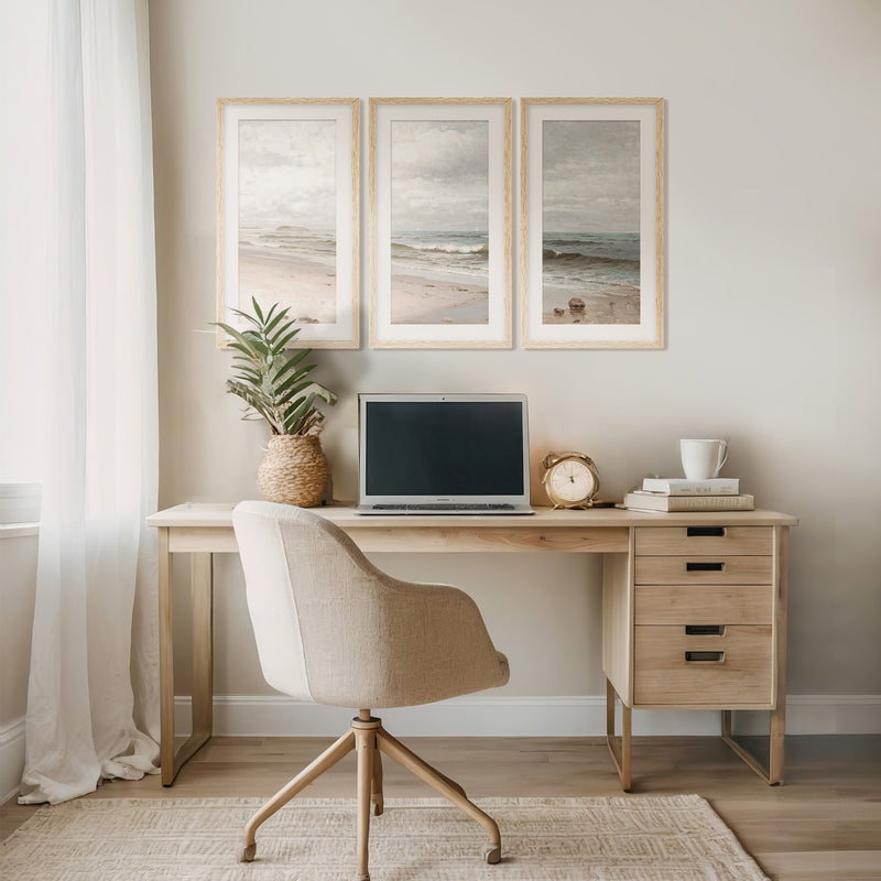 3 Piece Coastal Wall Art - Sage and Rose Prints