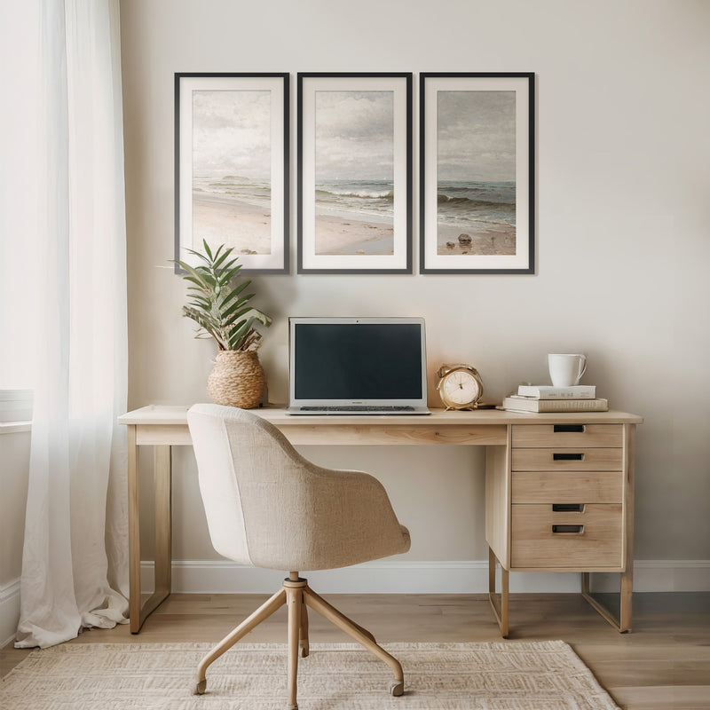 3 Piece Coastal Wall Art - Sage and Rose Prints