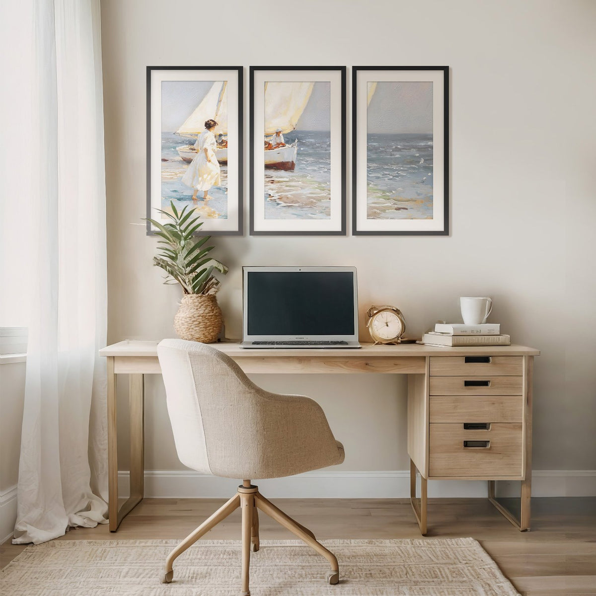 Coastal Wall Art 27-3x - Sage and Rose Prints
