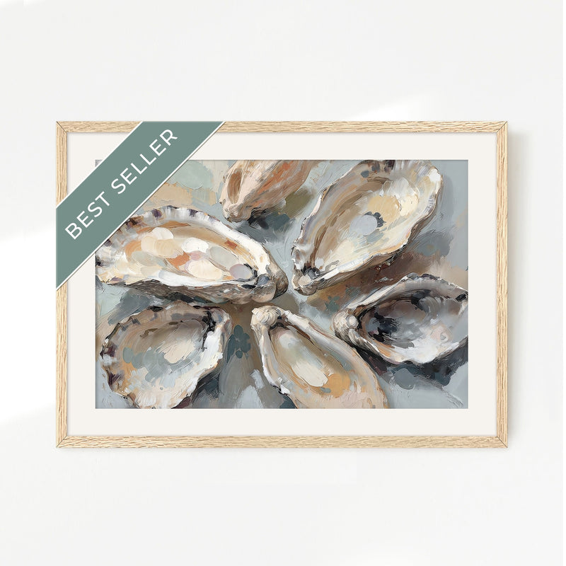 Oyster Shells Painting No2 - Sage and Rose Prints