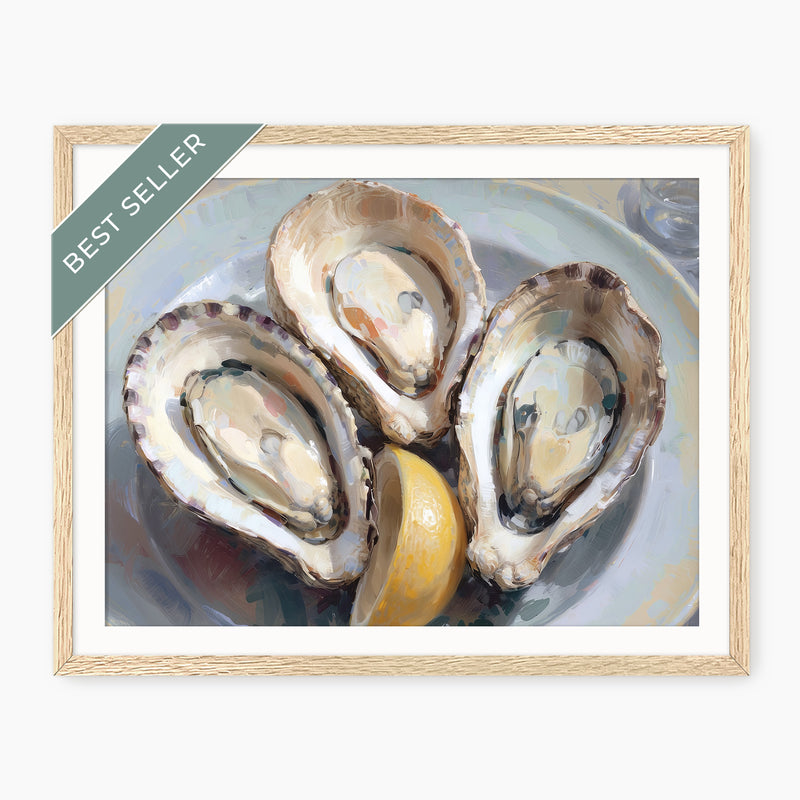 Oysters and Lemon Painting Print - Sage and Rose Prints