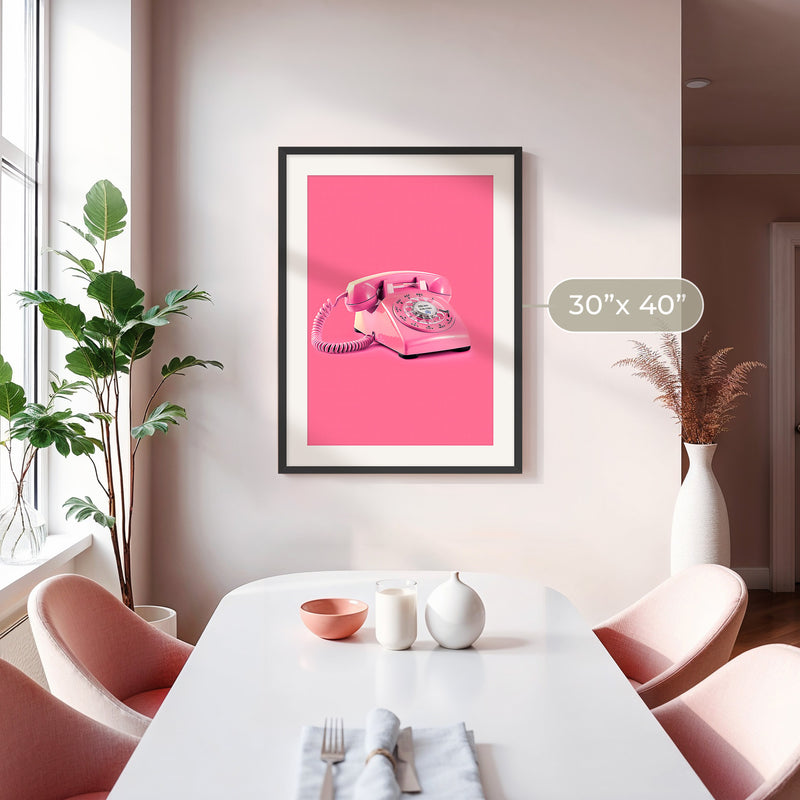 Retro Pink Telephone No1 - Sage and Rose Prints