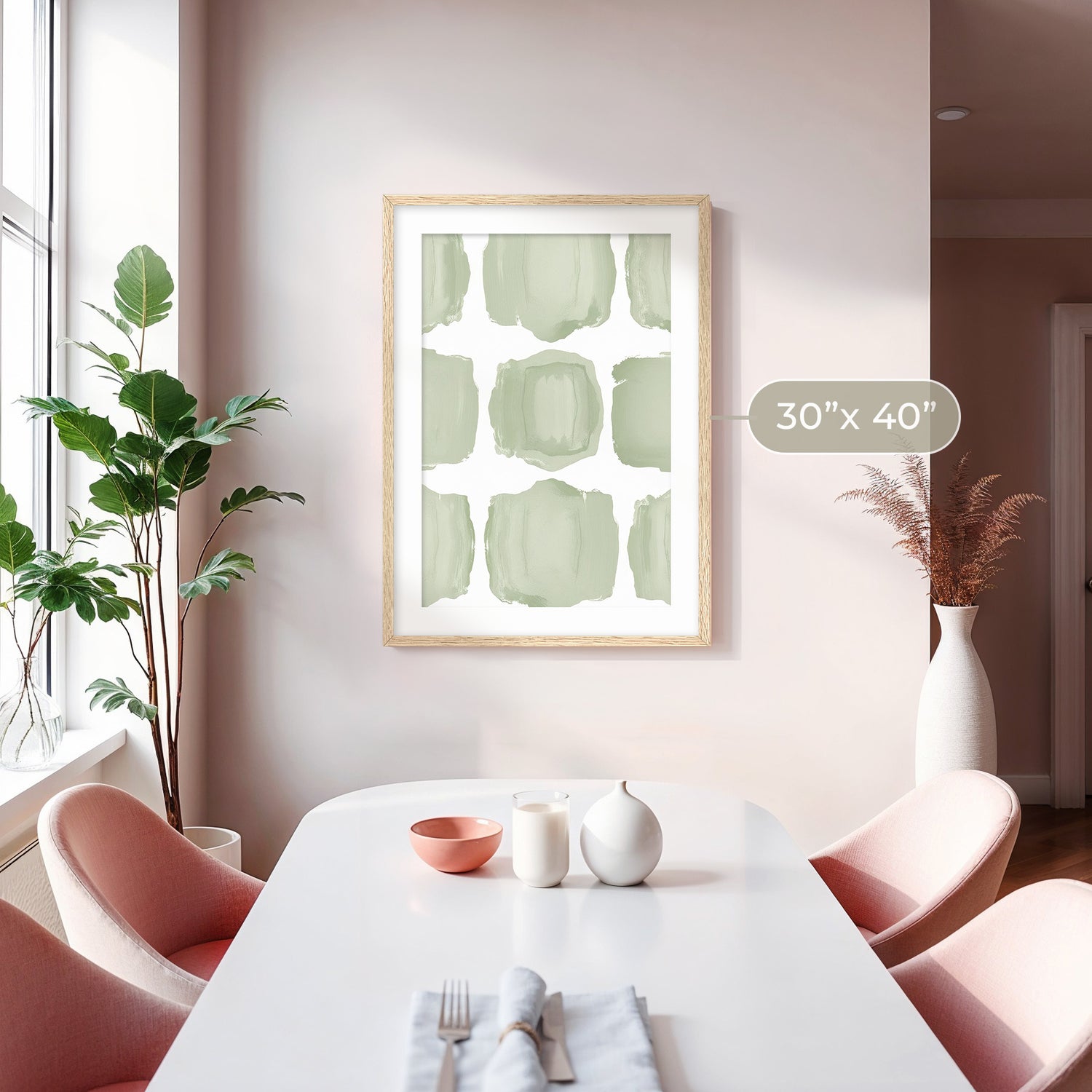 Misty Sage Pattern Print - Sage and Rose Prints