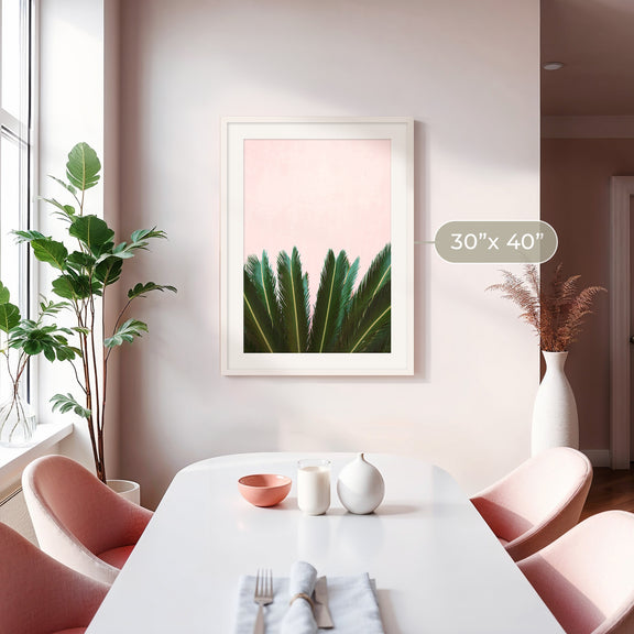 Tropical Leaves and Soft Pink No1 - Sage and Rose Prints