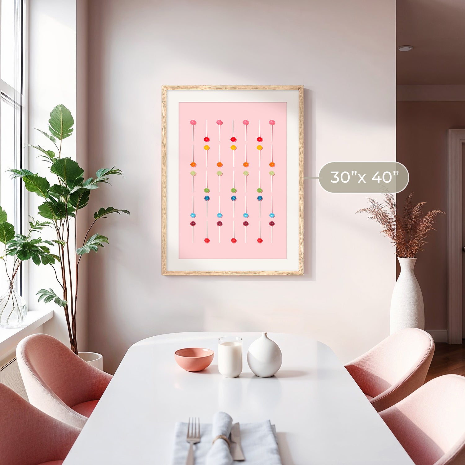 Blush Pink Lollipop Pattern Photo No1 - Sage and Rose Prints