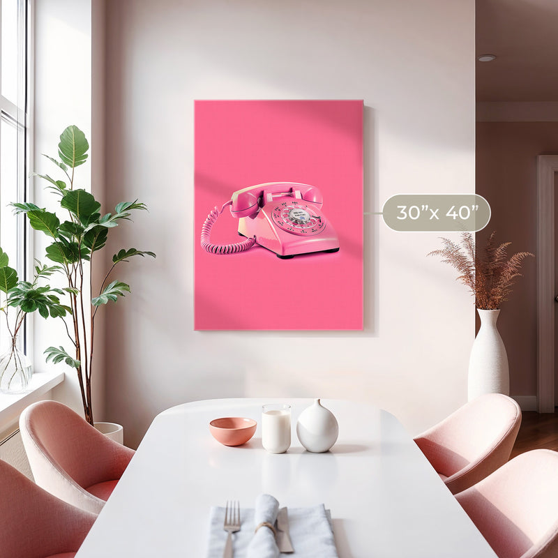 Retro Pink Telephone No1 - Sage and Rose Prints