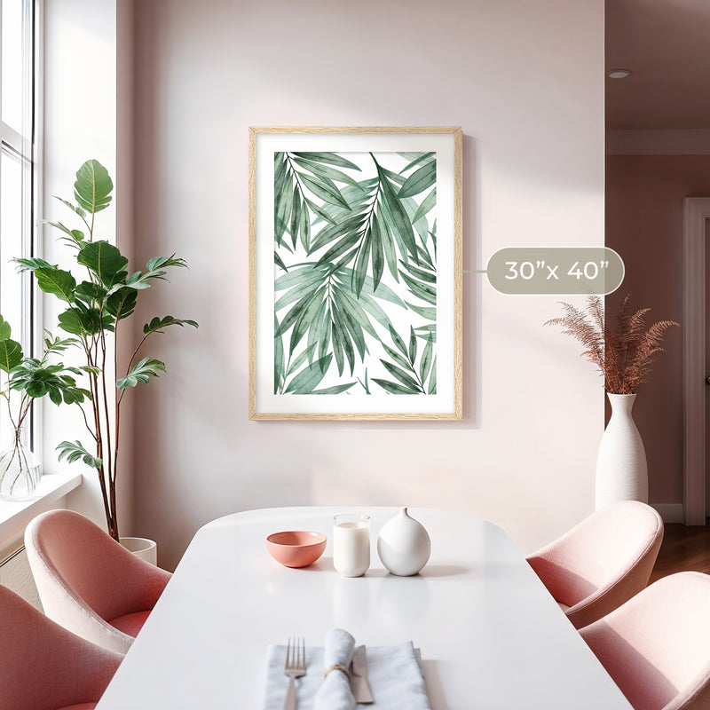 Muted Palm Watercolor Print - Sage and Rose Prints
