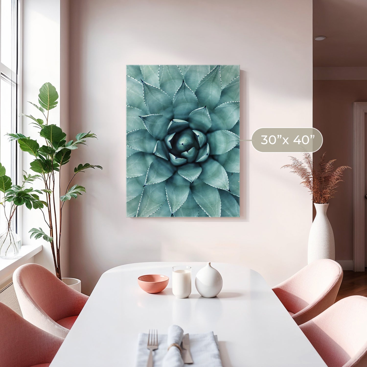 Teal Geometric Succulent Photo No1 - Sage and Rose Prints