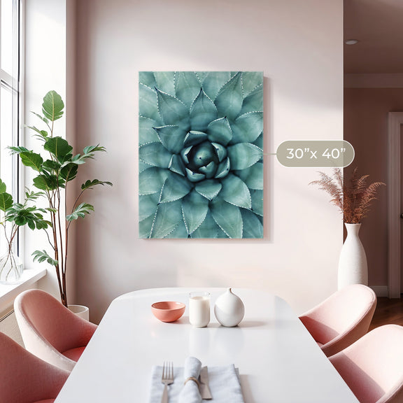 Teal Geometric Succulent Photo No1 - Sage and Rose Prints