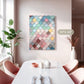Dusty Pink and Blue Geometric Wall Pattern No1 - Sage and Rose Prints