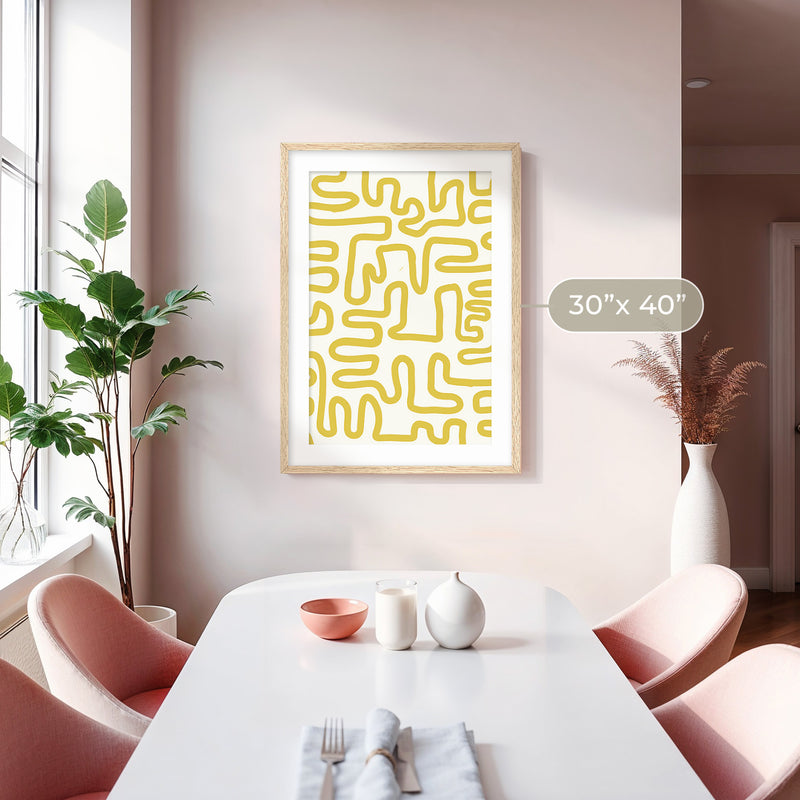 Yellow Maze Print - Sage and Rose Prints