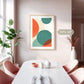 Abstract Circle in Orange and Teal Print - Sage and Rose Prints