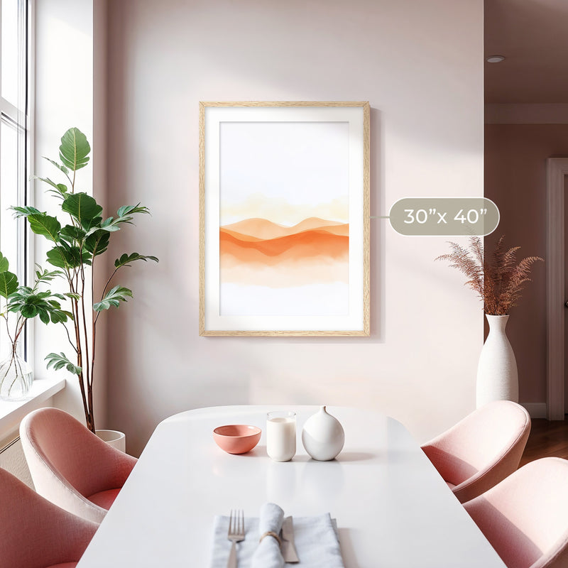 Orange Watercolor Landscape Print - Sage and Rose Prints