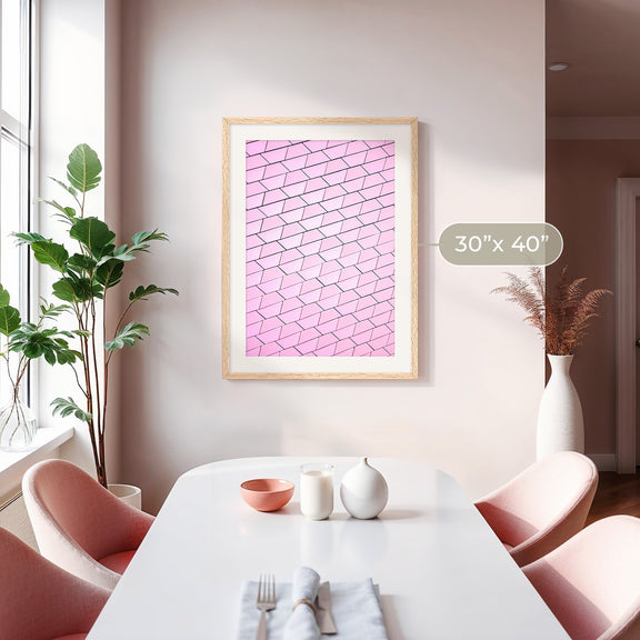 Pink Tile Wall Pattern Art No1 - Sage and Rose Prints