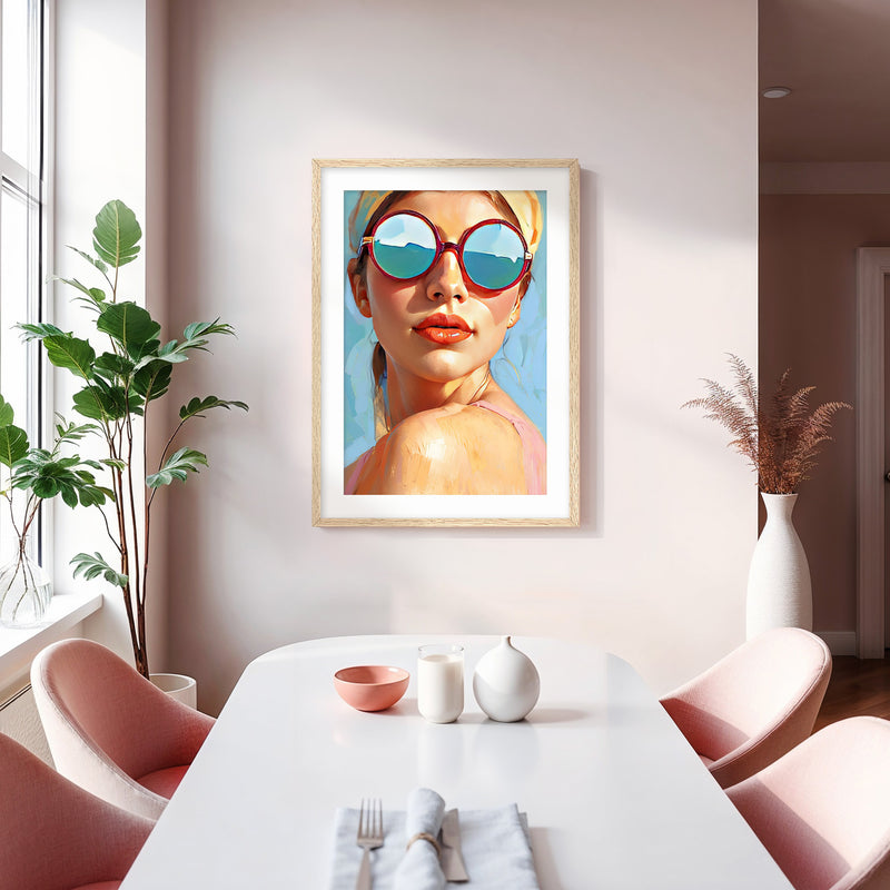 Retro Sunglasses Oil Painting Print - Sage and Rose Prints