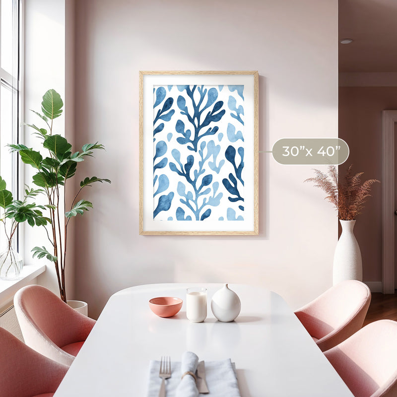 Coastal Blue Seaweed Print - Sage and Rose Prints
