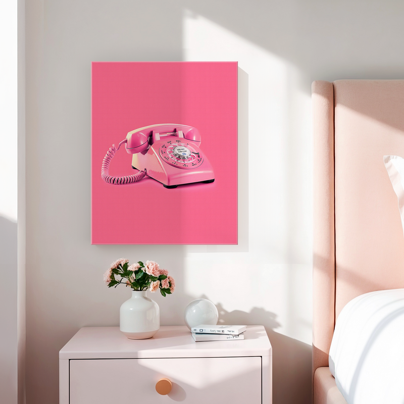 Retro Pink Telephone No1 - Sage and Rose Prints