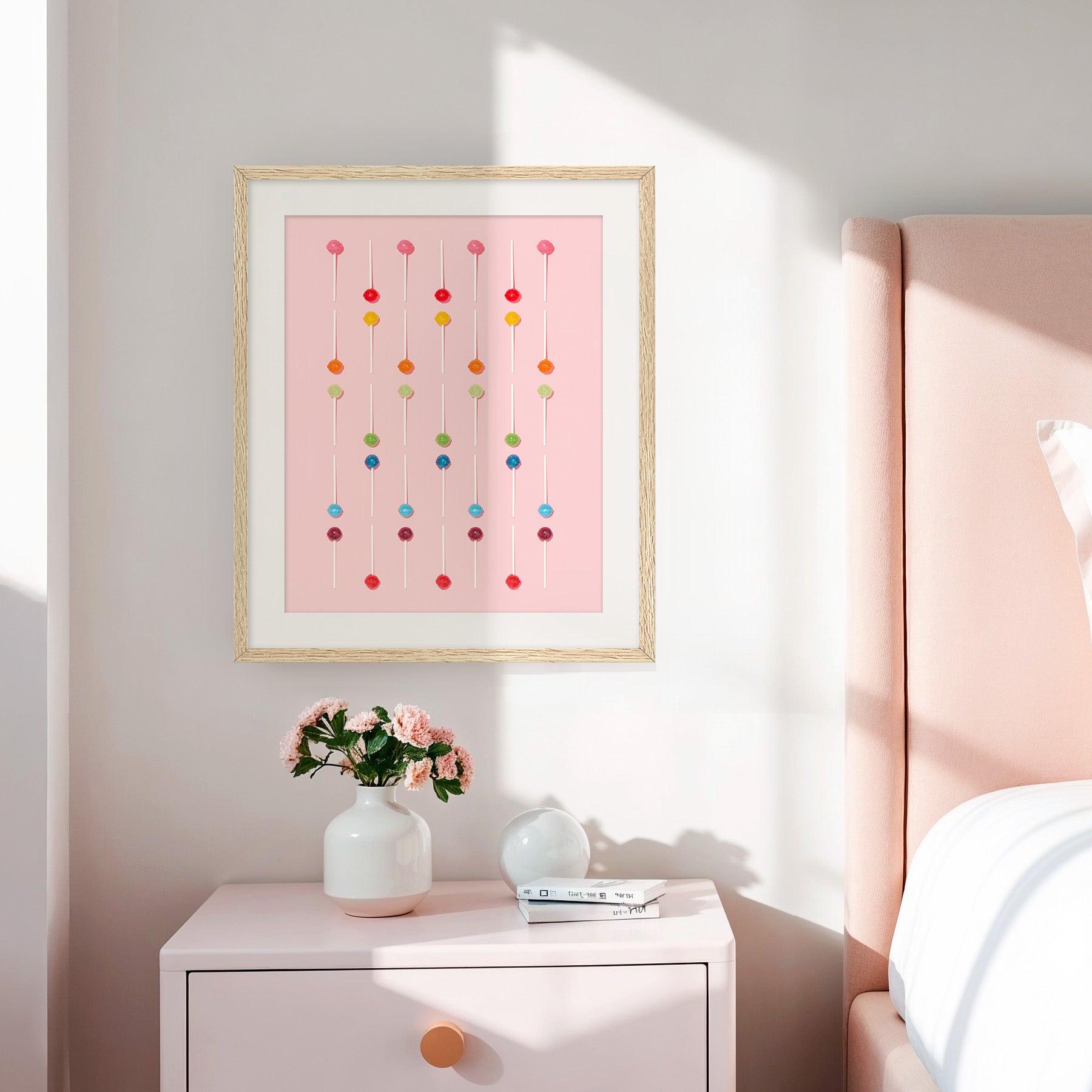 Blush Pink Lollipop Pattern Photo No1 - Sage and Rose Prints