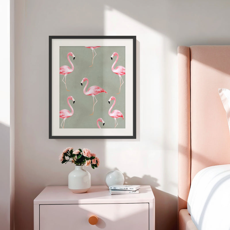 Flamingo Sage Print - Sage and Rose Prints