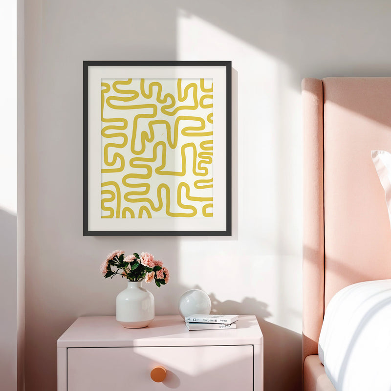 Yellow Maze Print - Sage and Rose Prints