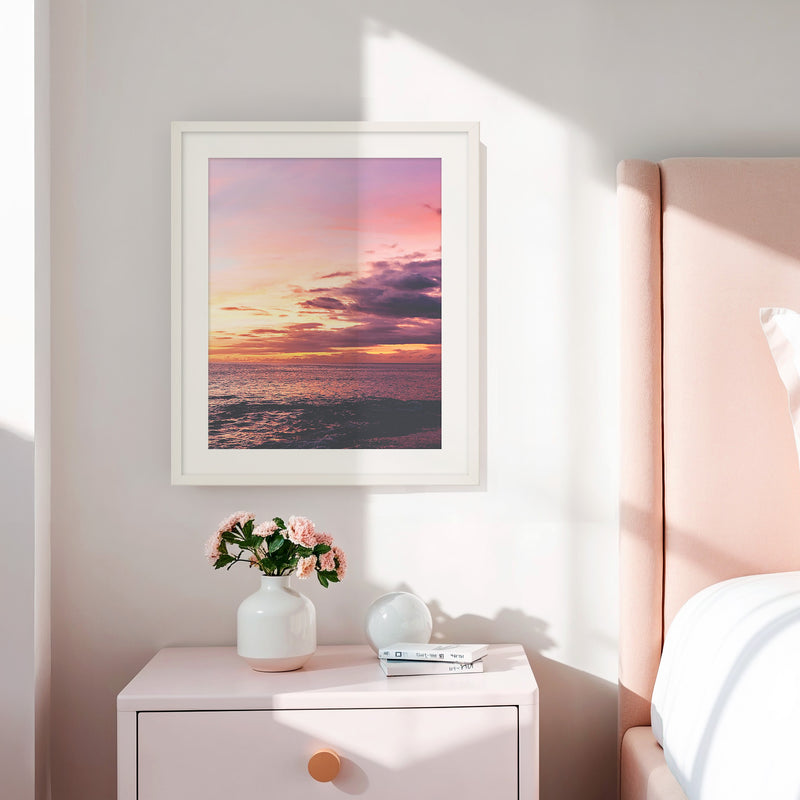 Purple and Pink Sky Ocean Photography No2 - Sage and Rose Prints