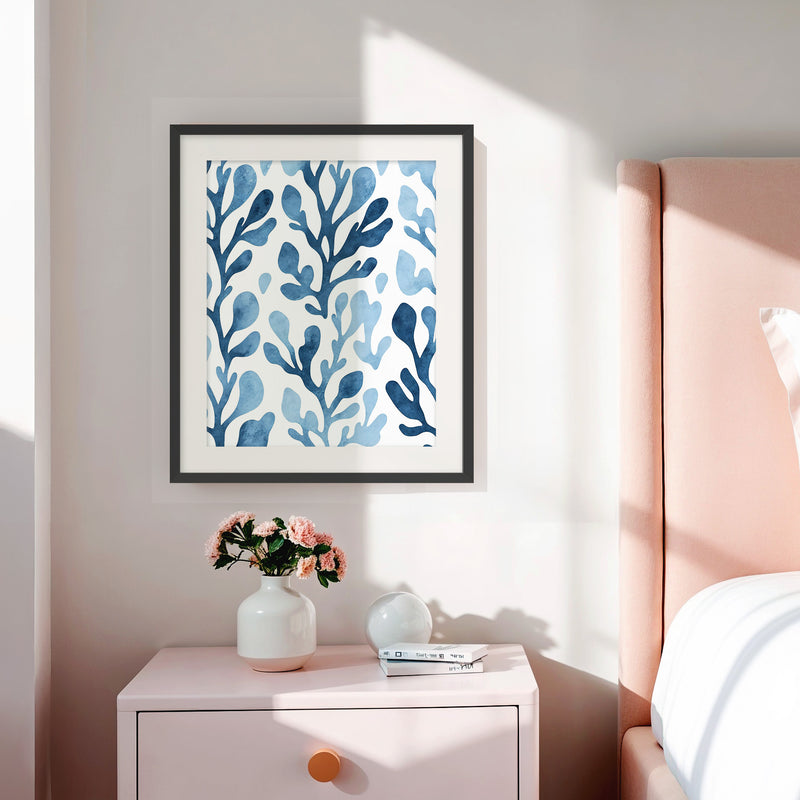 Coastal Blue Seaweed Print - Sage and Rose Prints