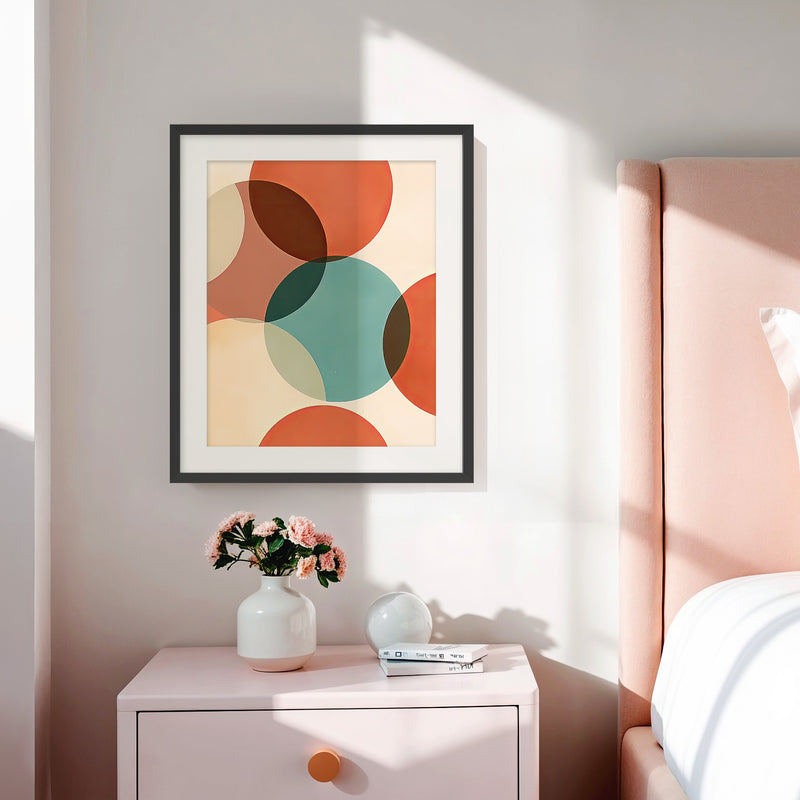 Vibrant Mid Century Circle Print - Sage and Rose Prints