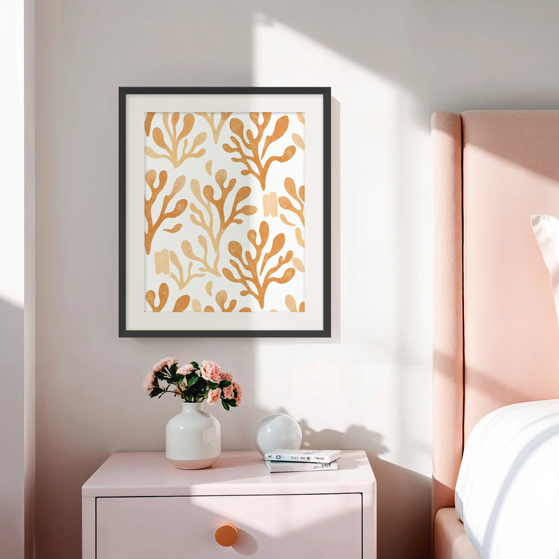 Burnt Orange Seaweed Print - Sage and Rose Prints