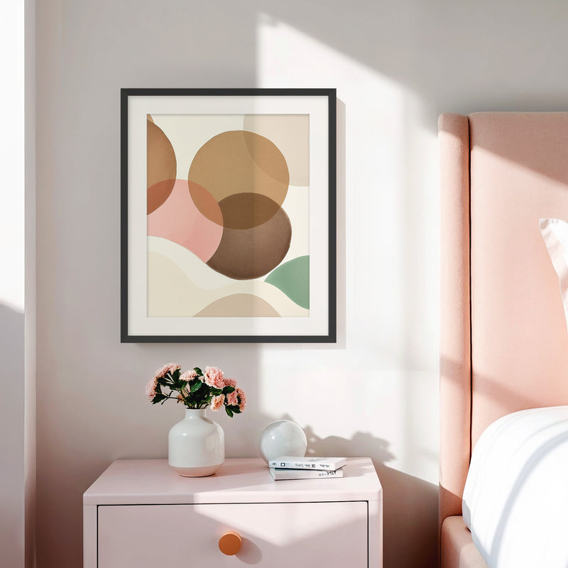Sandstone and Pink Modern Art Print - Sage and Rose Prints