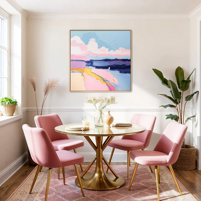 Blue Sky Landscape-Inspired Abstract Painting - Sage and Rose Prints