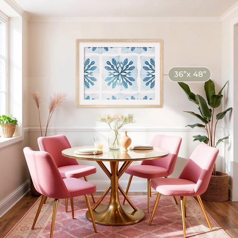 Muted Mediterranean Blue Pattern - Sage and Rose Prints