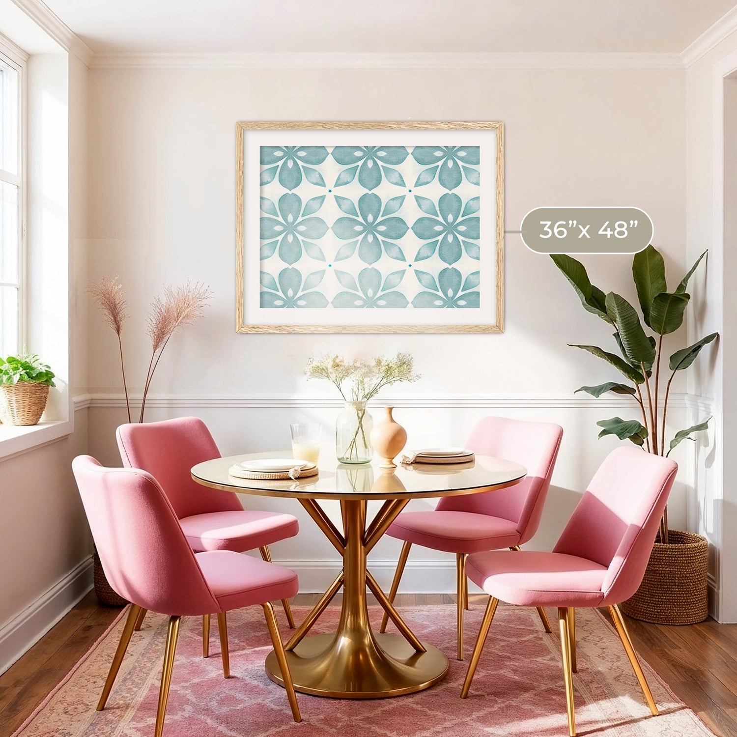 Eucalyptus Blue Tile Pattern - Sage and Rose Prints