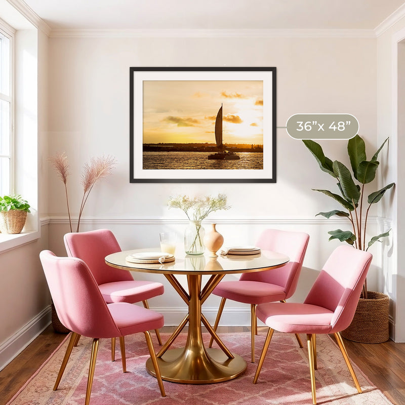 Sepia Sunset Sailboat Ocean Photo No1 - Sage and Rose Prints